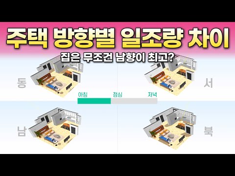 주택 구입, 이사 전 참고하세요. 방향별 일조량 차이 비교.