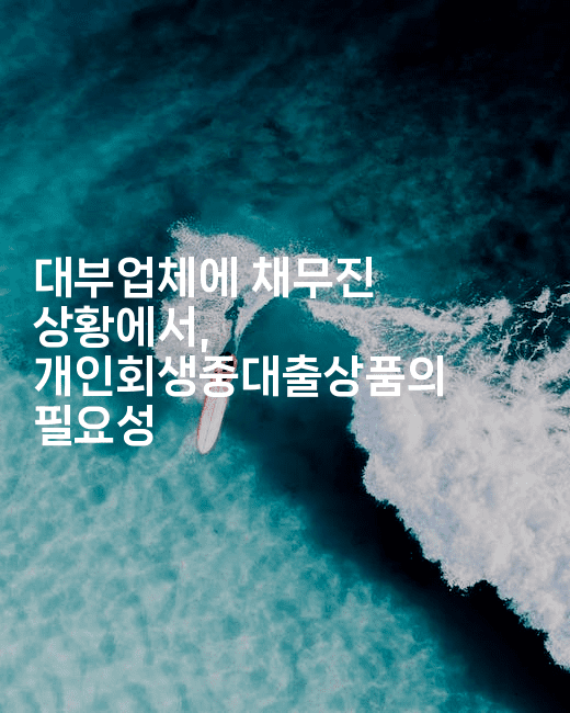 대부업체에 채무진 상황에서, 개인회생중대출상품의 필요성-하쿠나